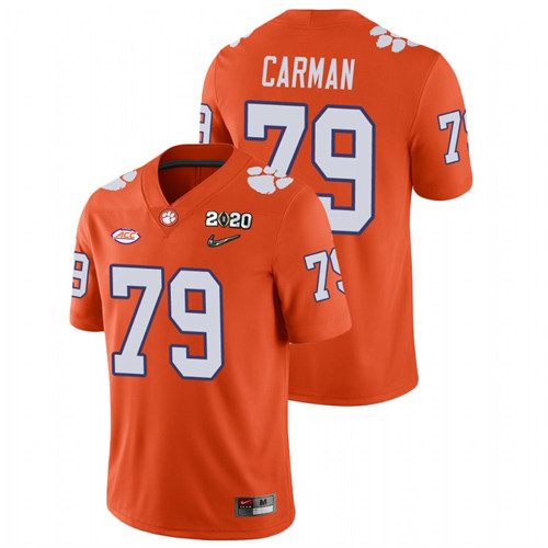 Men's Orange Clemson Tigers Jackson Carman College Football Playoff Game Jersey