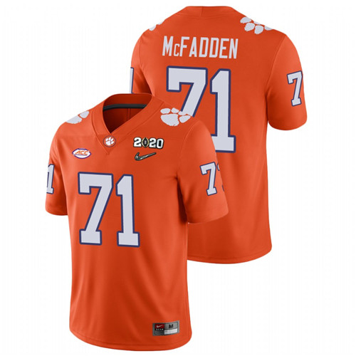 Men's Orange Clemson Tigers Jordan McFadden College Football Playoff Game Jersey