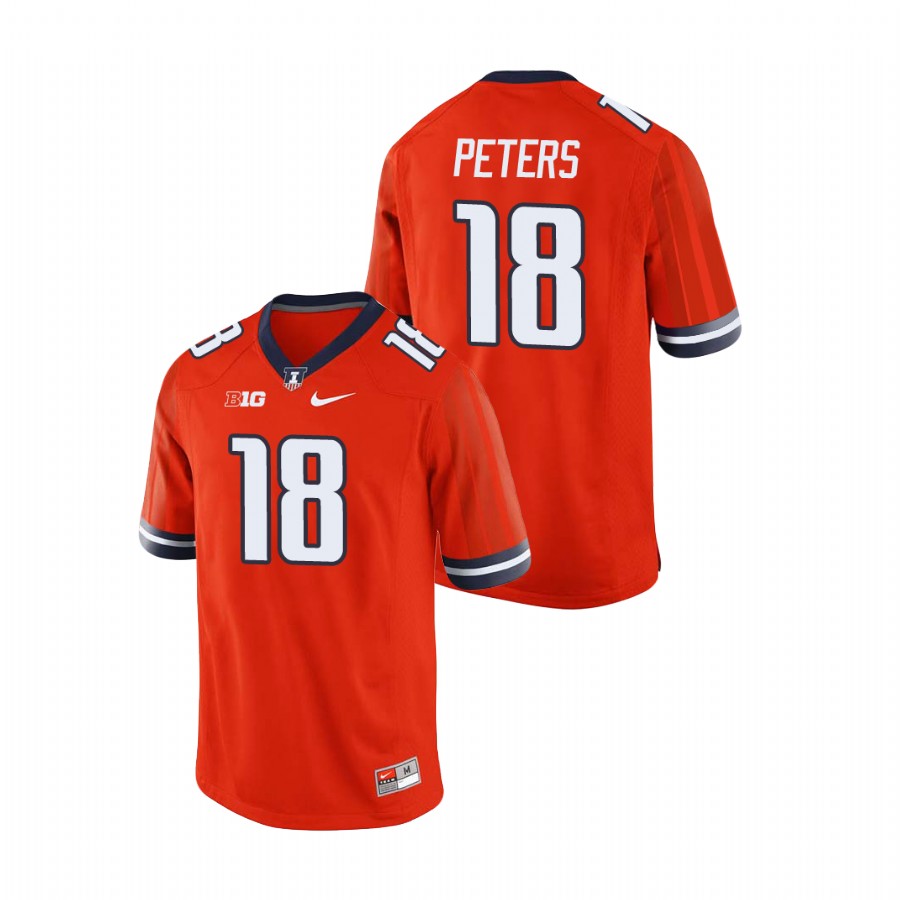 Men's Orange Illinois Fighting Illini Brandon Peters College Football Jersey