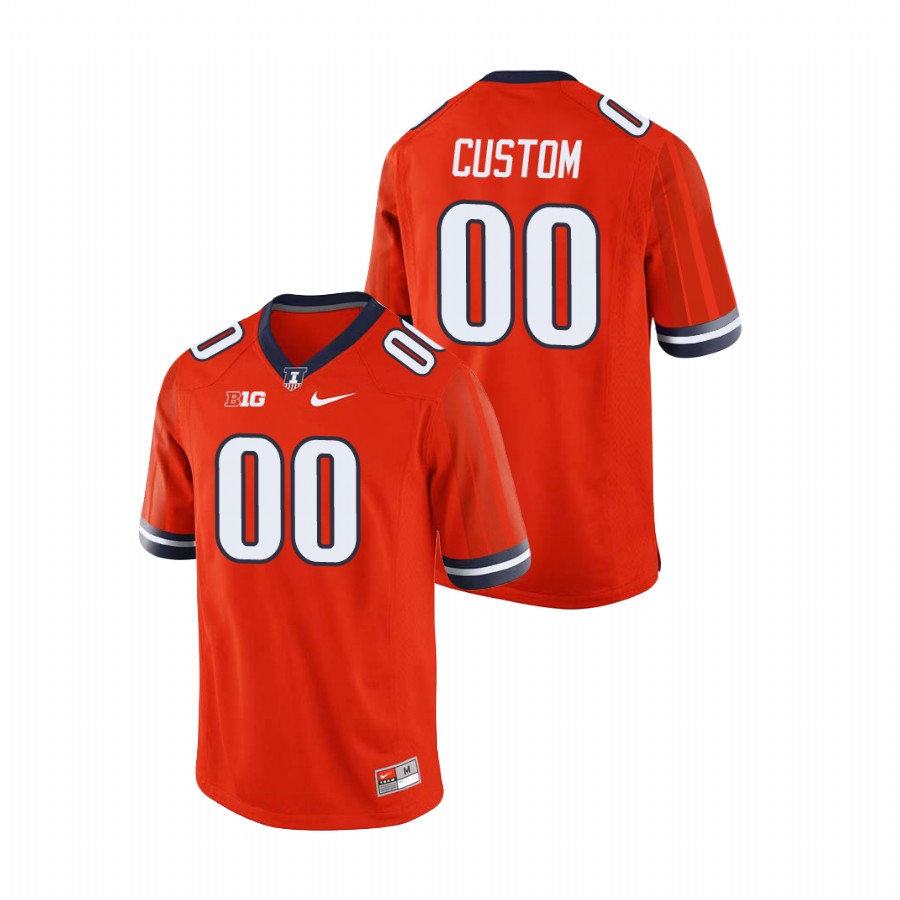 Men's Orange Illinois Fighting Illini Custom College Football Jersey