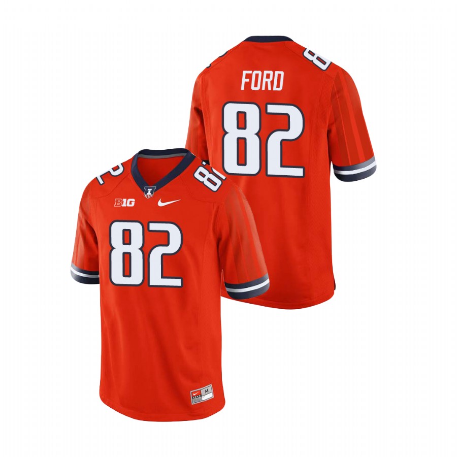 Men's Orange Illinois Fighting Illini Luke Ford College Football Jersey
