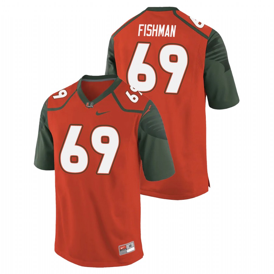 Men's Orange Miami Hurricanes Sam Fishman Replica College Football Jersey Men's Jersey Miami Hurricanes Orange Sam Fishman Replica College Football Jersey