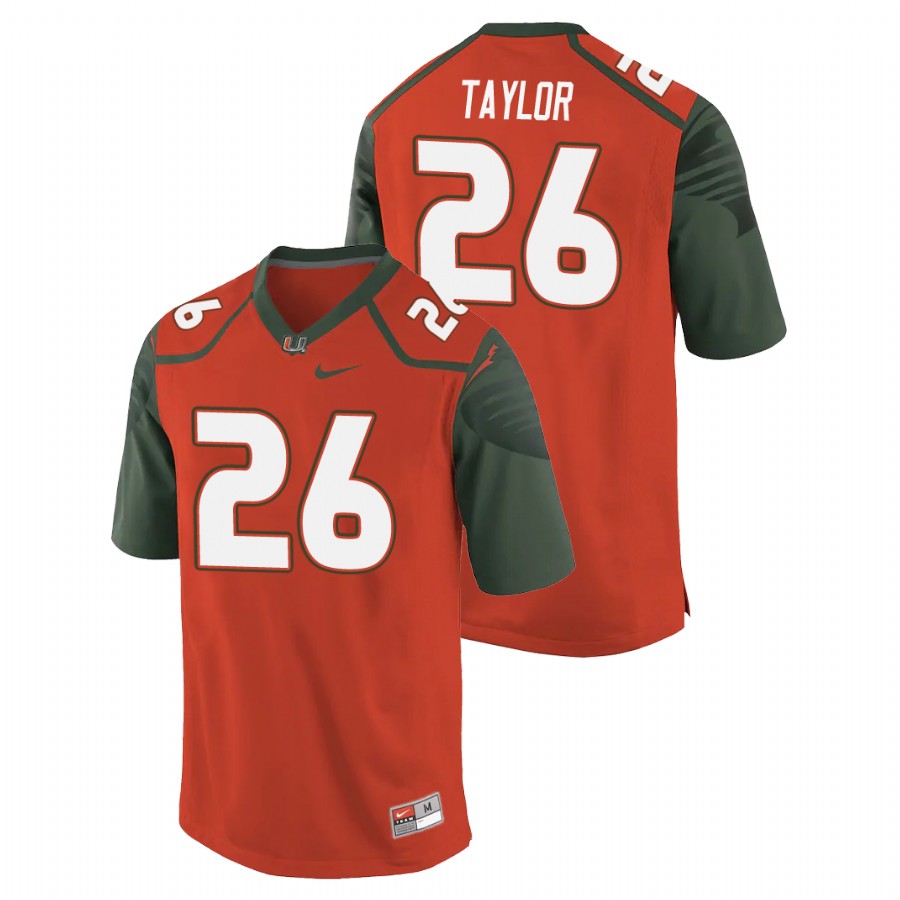 Men's Orange Miami Hurricanes Sean Taylor Replica College Football Jersey Men's Jersey Miami Hurricanes Orange Sean Taylor Replica College Football Jersey