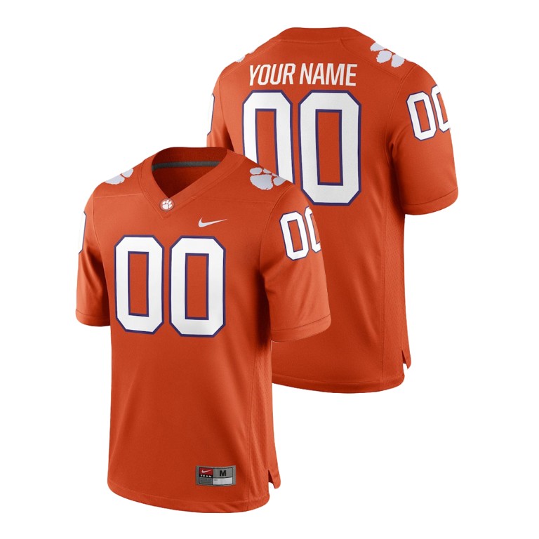 Men's Orange Nike Custom College Football Clemson Tigers 2018 Game Jersey