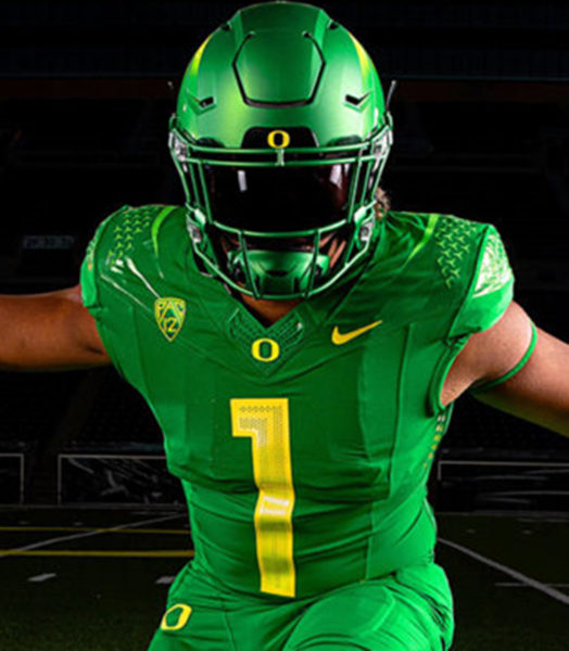 Men's Oregon Ducks #1 Bo Nix Nike 2021 Green College Football Game Jersey