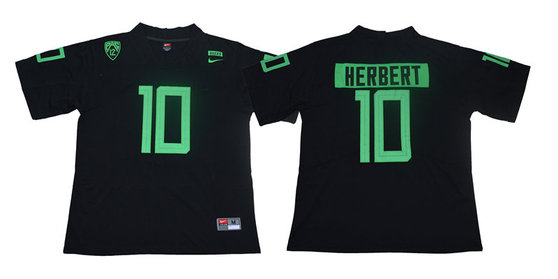 Men's Oregon Ducks #10 Justin Herbert Nike 2018 Black NCAA College Football Jersey