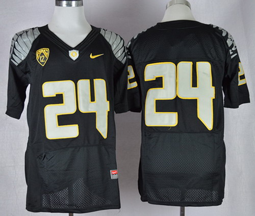 Men's Oregon Ducks #24 Without Name Black Elite Jersey