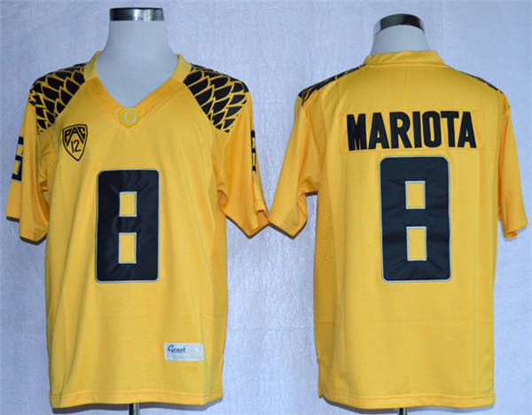 Men's Oregon Ducks #8 Marcus Mariota 2013 Yellow Limited Jersey