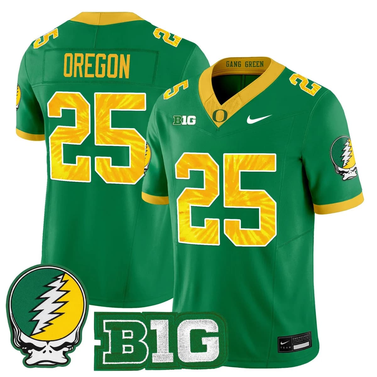 Men's Oregon Ducks 2025 Grateful Ducks Vapor Limited Jersey - All Stitched #25     Oregon