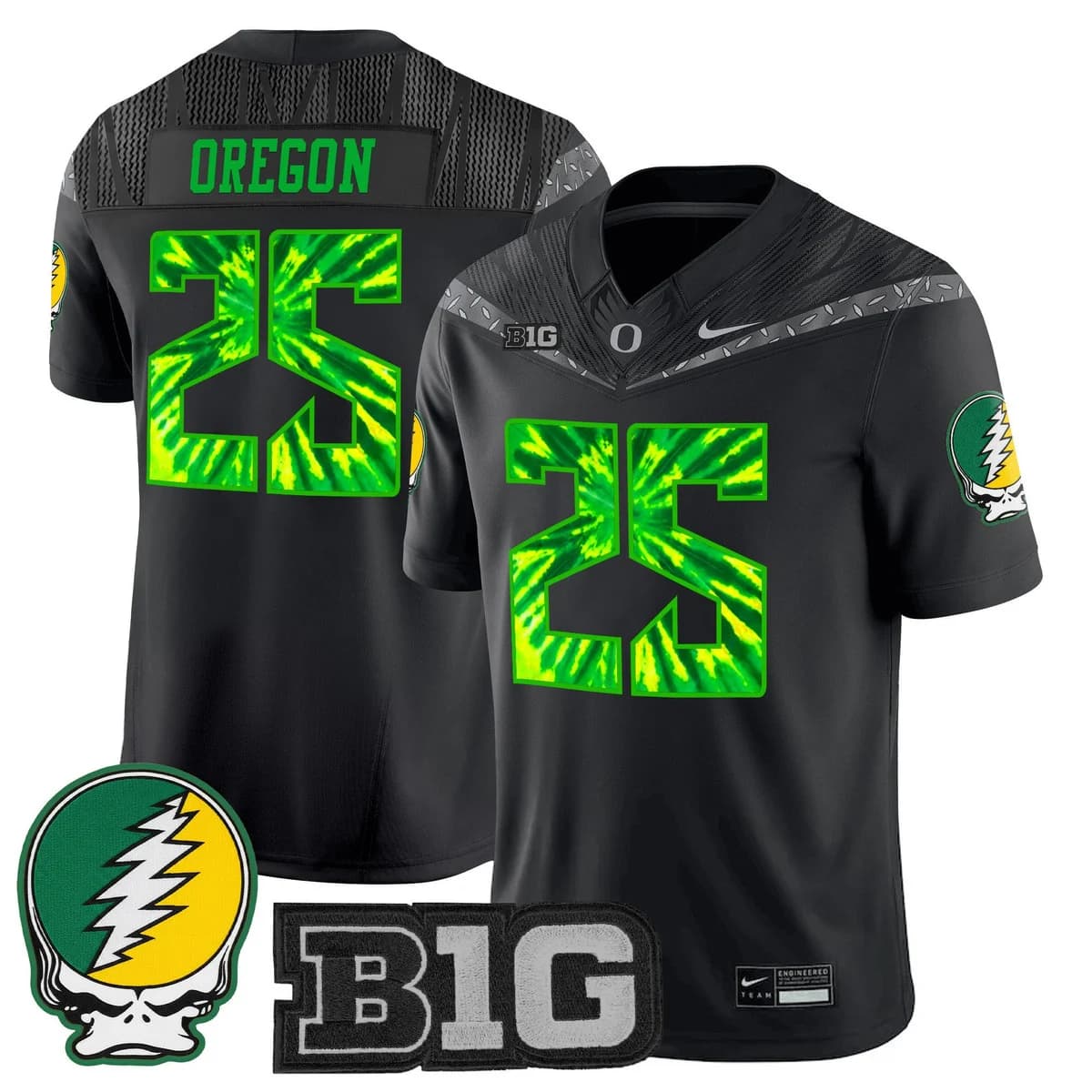 Men's Oregon Ducks 2025 Grateful Ducks Vapor Limited Jersey - All Stitched #25 Oregon