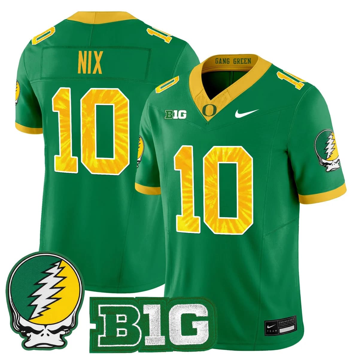 Men's Oregon Ducks 2025 Grateful Ducks Vapor Limited Jersey - All Stitched 10  Bo Nix