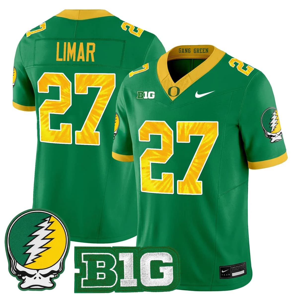 Men's Oregon Ducks 2025 Grateful Ducks Vapor Limited Jersey - All Stitched 27 Jayden Limar