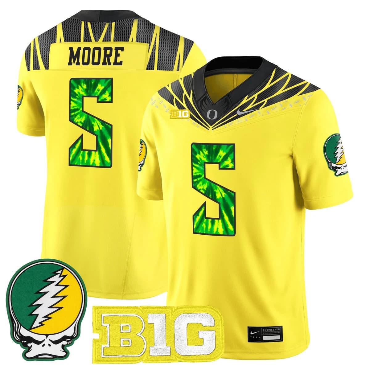 Men's Oregon Ducks 2025 Grateful Ducks Vapor Limited Jersey - All Stitched 5 Dante Moore