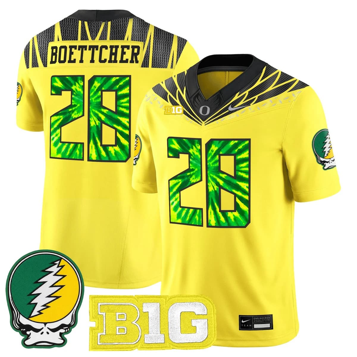 Men's Oregon Ducks 2025 Grateful Ducks Vapor Limited Jersey - All Stitched Bryce Boettcher    28
