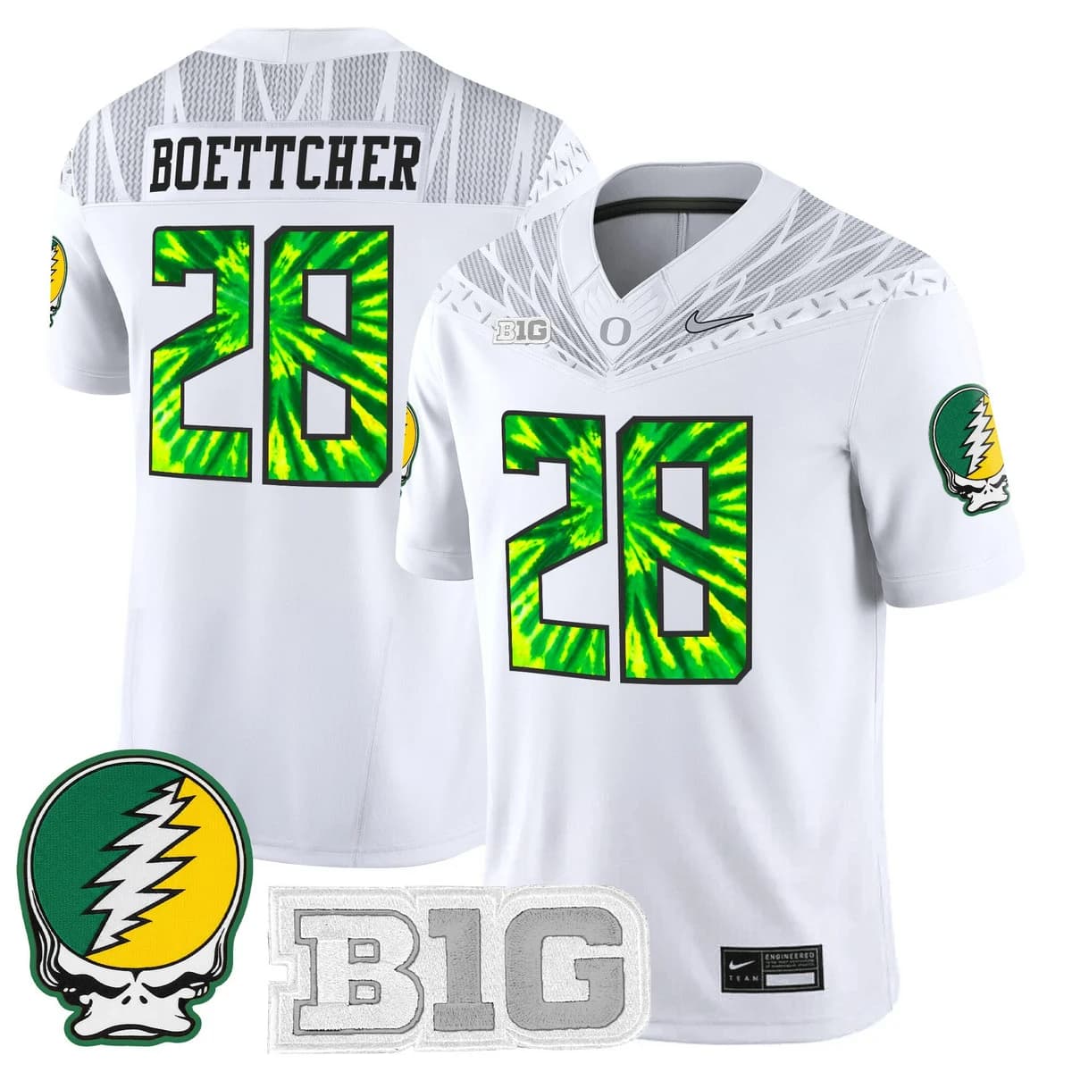 Men's Oregon Ducks 2025 Grateful Ducks Vapor Limited Jersey - All Stitched Bryce Boettcher 28