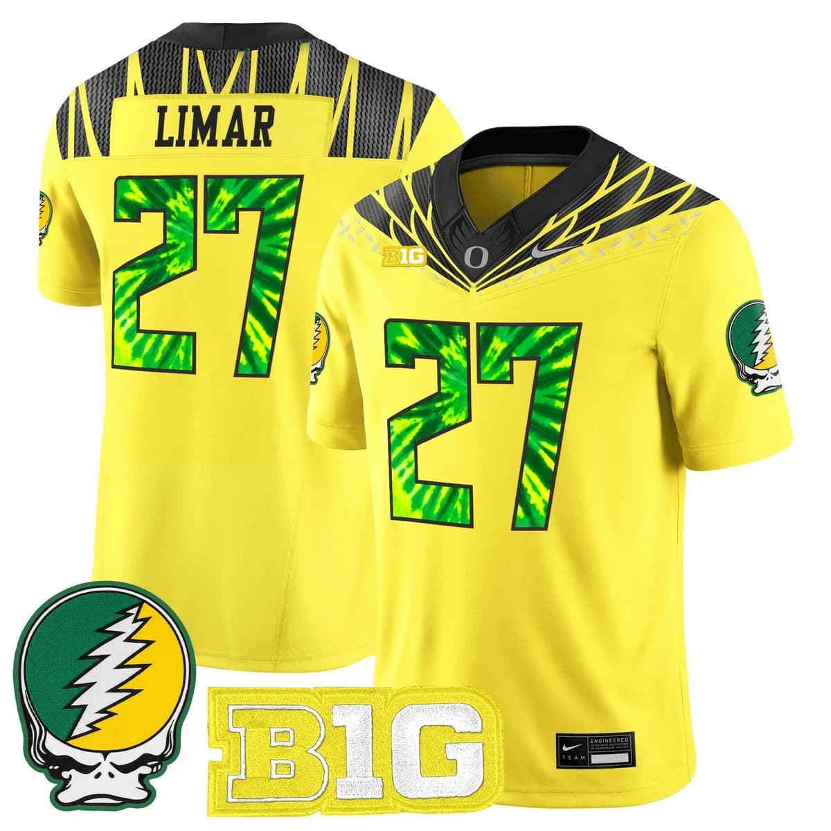 Men's Oregon Ducks 2025 Grateful Ducks Vapor Limited Jersey - All Stitched Jayden  Limar
