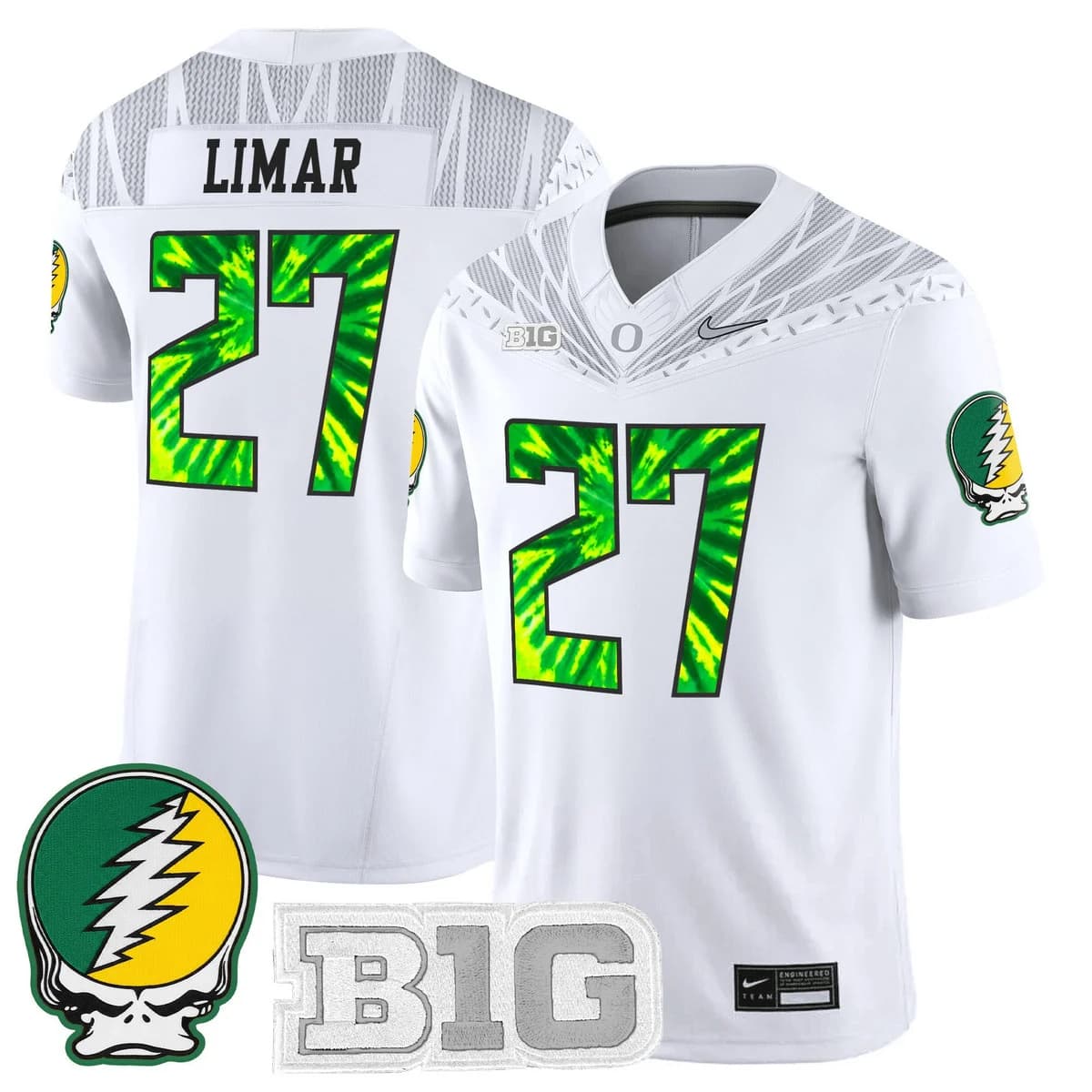 Men's Oregon Ducks 2025 Grateful Ducks Vapor Limited Jersey - All Stitched Jayden Limar  27