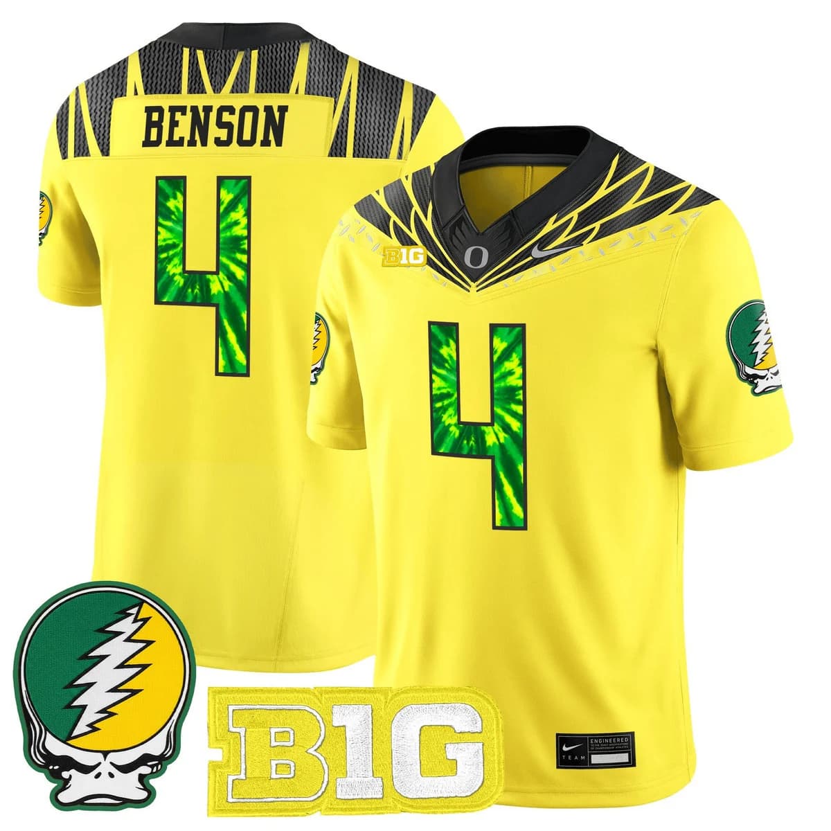 Men's Oregon Ducks 2025 Grateful Ducks Vapor Limited Jersey - All Stitched Malik   Benson