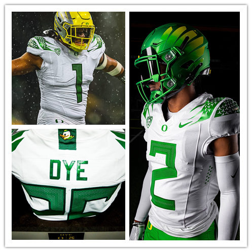 Men's Oregon Ducks Custom Nike 2021 White College Football Uniforms Jersey 