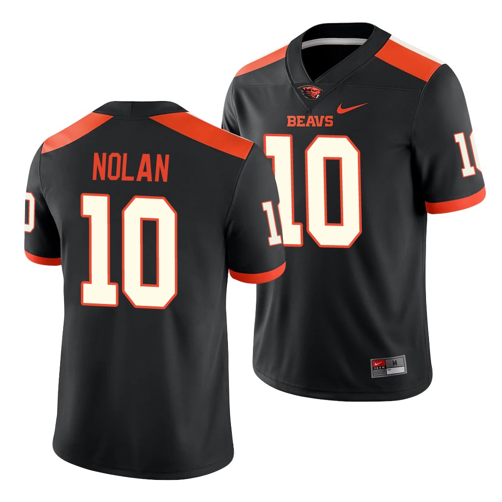 Men's Oregon State Beavers #10 Chance Nolan Black Nike College Football Jersey