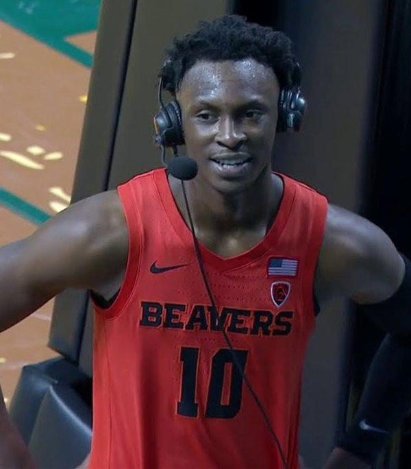 Men's Oregon State Beavers #10 Warith Alatishe Nike Orange College Basketball Jersey