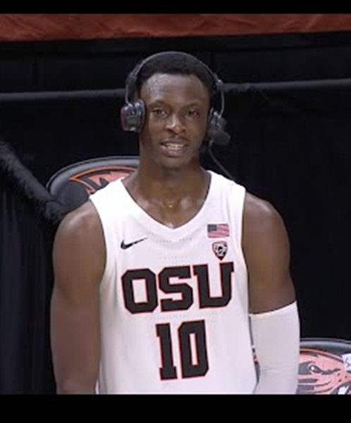 Men's Oregon State Beavers #10 Warith Alatishe Nike White College Basketball Jersey