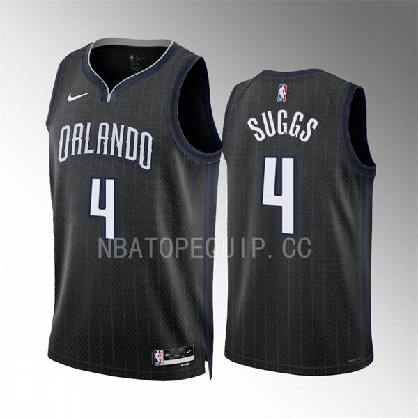 Men's Orlando Magic #4 Jalen Suggs 2022-23 City Edition Swingman Jersey Black
