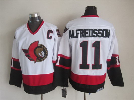 Men's Ottawa Senators #11 Daniel Alfredsson 1997-98 White CCM Vintage Throwback Jersey Stitched