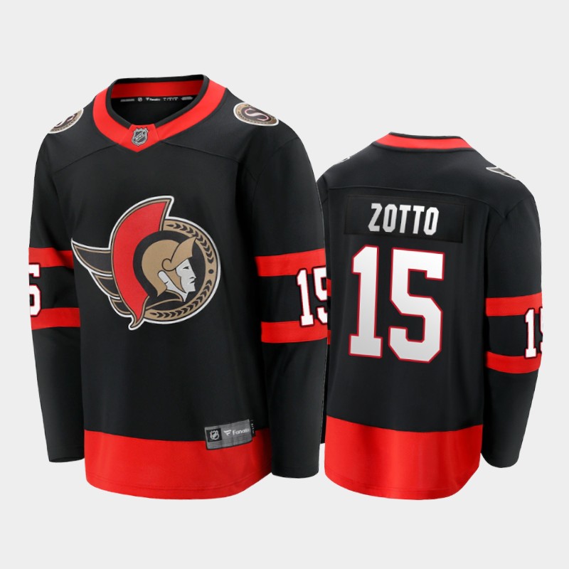 Men's Ottawa Senators #15 Michael Del Zotto Stitched adidas Home Black Player Jersey Stitched