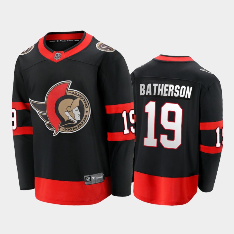 Men's Ottawa Senators #19 Drake Batherson Stitched adidas Home Black Player Jersey Stitched