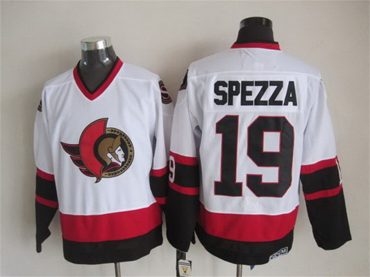 Men's Ottawa Senators #19 Jason Spezza 1997-98 White CCM Vintage Throwback Jersey Stitched