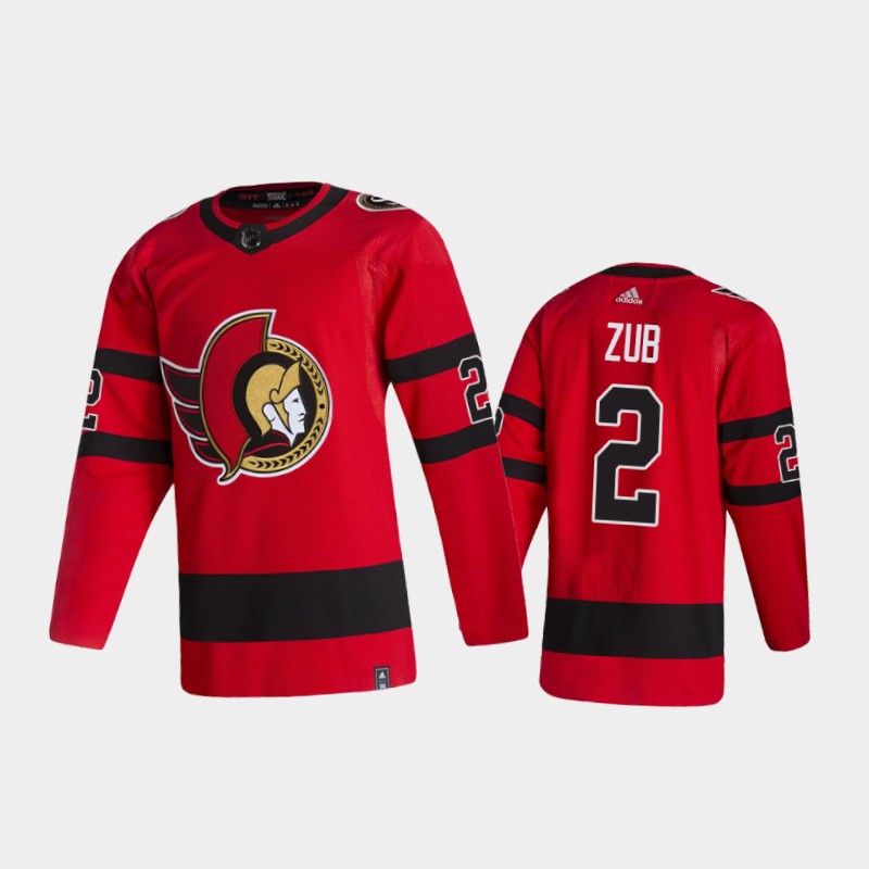 Men's Ottawa Senators #2 Artyom Zub Adidas 2020-21 Red Player Jersey Stitched