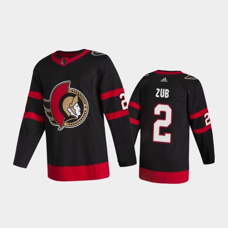Men's Ottawa Senators #2 Artyom Zub Stitched adidas Home Black Player Jersey Stitched