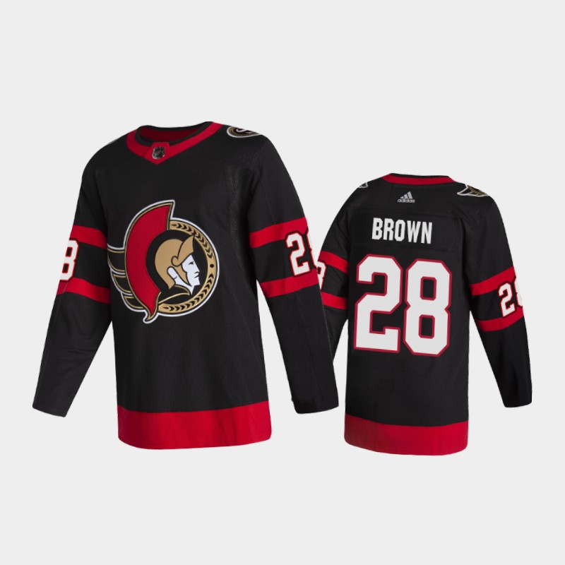Men's Ottawa Senators #28 Connor Brown Stitched adidas Home Black Player Jersey Stitched