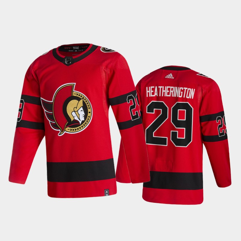 Men's Ottawa Senators #29 Dillon Heatherington Adidas 2020-21 Red Player Jersey Stitched