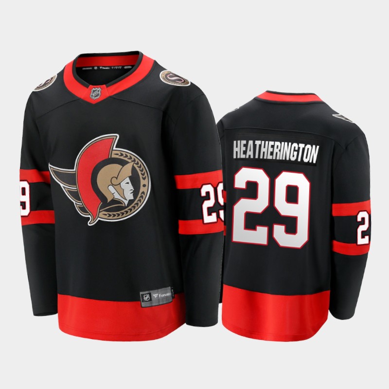 Men's Ottawa Senators #29 Dillon Heatherington Stitched adidas Home Black Player Jersey Stitched