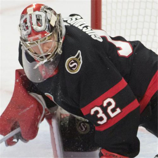 Men's Ottawa Senators #32 Filip Gustavsson adidas Black Home Jersey Stitched