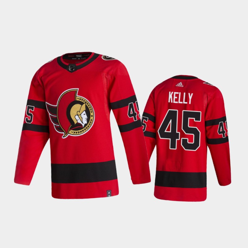 Men's Ottawa Senators #45 Parker Kelly Adidas 2020-21 Red Player Jersey Stitched