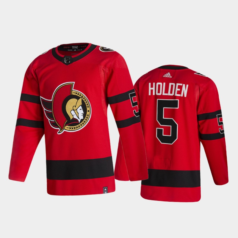 Men's Ottawa Senators #5 Nick Holden Adidas 2020-21 Red Player Jersey Stitched