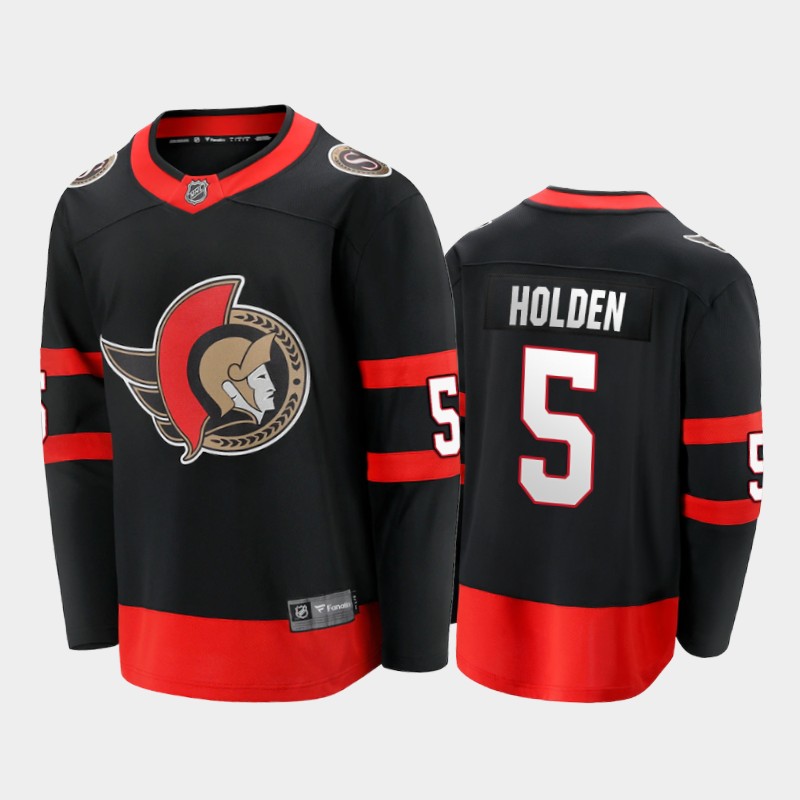 Men's Ottawa Senators #5 Nick Holden Stitched adidas Home Black Player Jersey Stitched