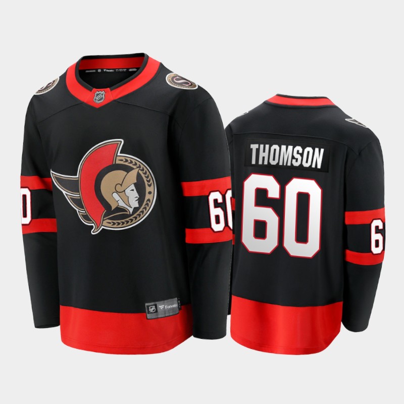 Men's Ottawa Senators #60 Lassi Thomson Stitched adidas Home Black Player Jersey Stitched