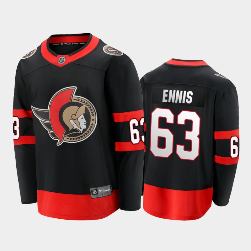 Men's Ottawa Senators #63 Tyler Ennis Stitched adidas Home Black Player Jersey Stitched