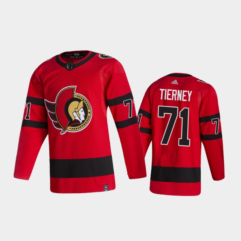 Men's Ottawa Senators #71 Chris Tierney Adidas 2020-21 Red Player Jersey Stitched