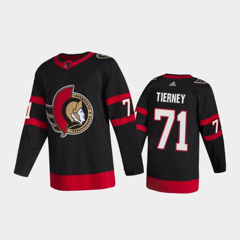 Men's Ottawa Senators #71 Chris Tierney Stitched adidas Home Black Player Jersey Stitched