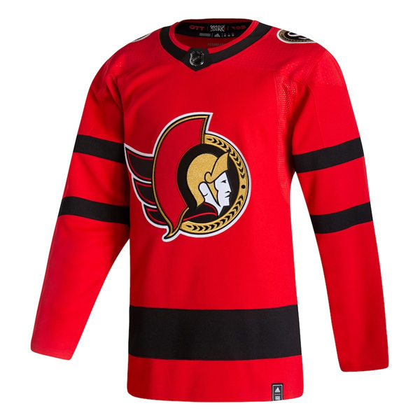 Men's Ottawa Senators #9 Josh Norris Stitched adidas Red 2021 Reverse Retro Authentic Jersey Stitched