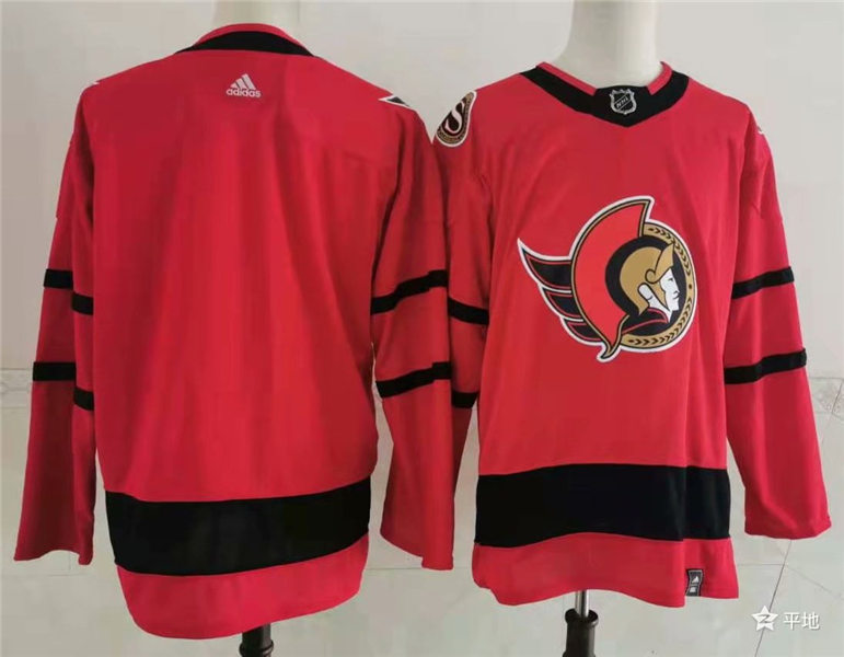 Men's Ottawa Senators Blank adidas Red 2021 Reverse Retro Authentic Jersey Stitched