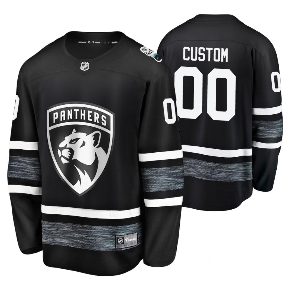 Men's Panthers #00 Custom Black 2019 NHL All-Star Jersey