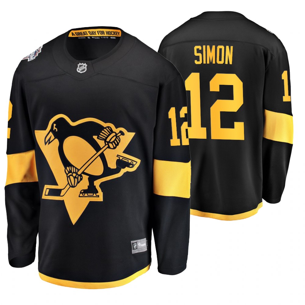 Men's Penguins #12 Dominik Simon Black 2019 Stadium Series Breakaway Fanatics Branded Jersey