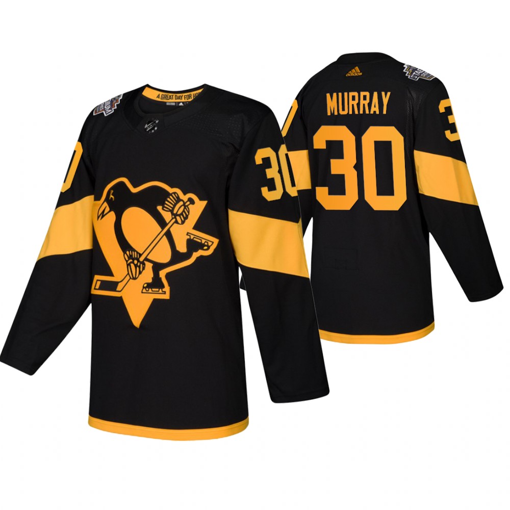 Men's Penguins #30 Matt Murray Black 2019 Stadium Series Breakaway Adidas Jersey