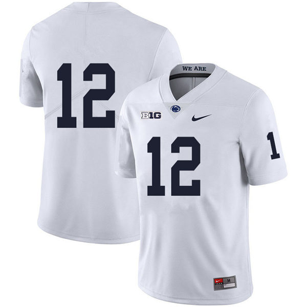 Men's Penn State Nittany Lions #12 Brandon Smith Nike White College Game Football Jersey